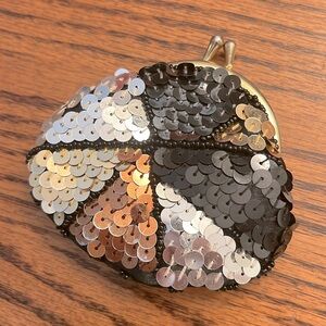 Vintage Milor Beaded Sequin Kiss Lock Lobster Closure Coin Purse Pouch Colorful